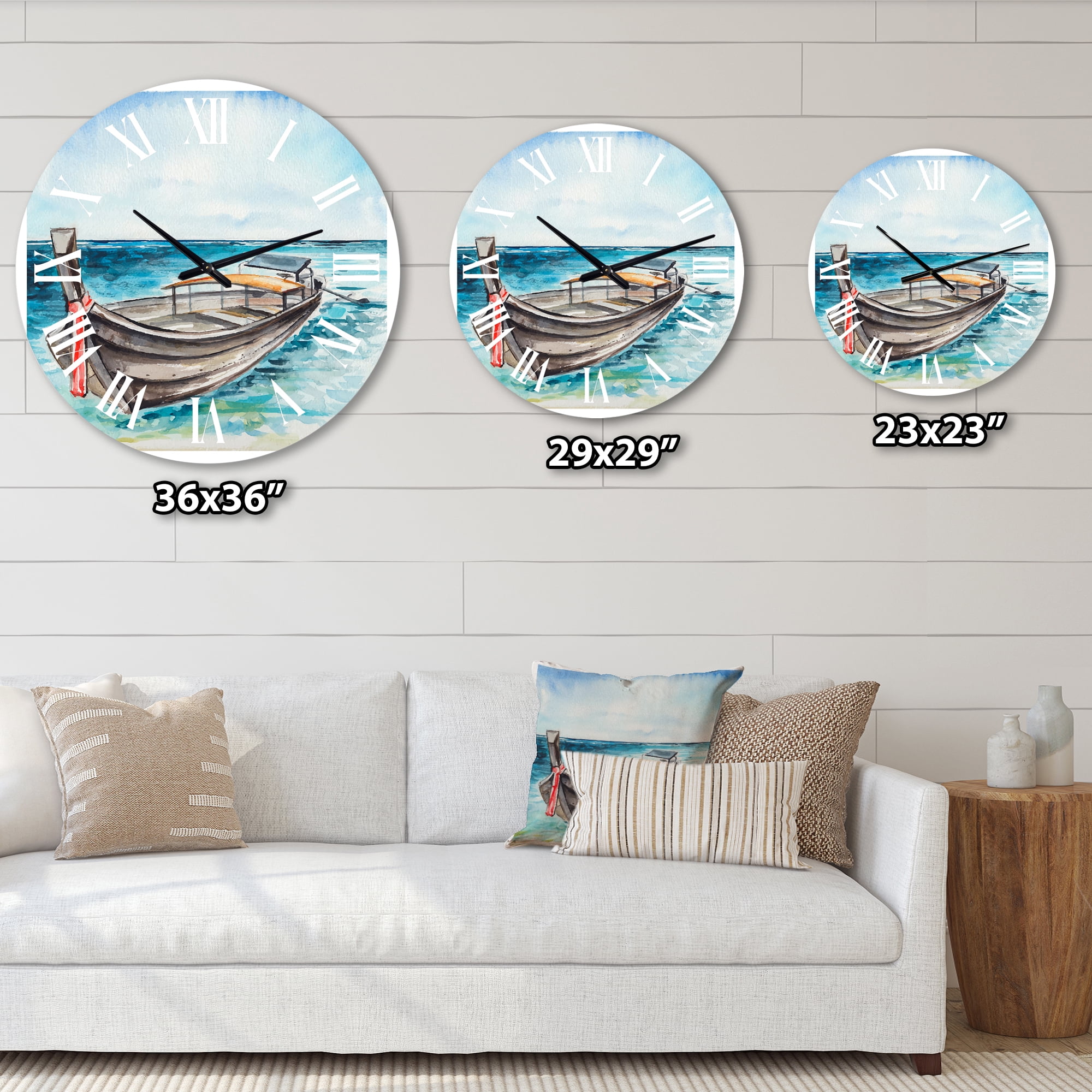 Designart 1 in Coastal Wall Clock