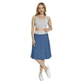 thumbnail image 2 of Women's Blue and Ivory Watercolor Drippings A-line Printed Skirt Casual Wear, XL, Violet Blue and Ivory, by Ambesonne, 2 of 6