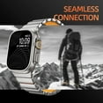 thumbnail image 4 of Titanium Silicone Dual-Layer Link Bands Compatible with Apple Watch Band Ultra 3/2/1 49mm 46mm 45mm 44mm 42mm, Men Women Magnetic Clasp Metal Bracelet for iWatch Series11 10 9 8 7 65SE TitaniumOrange, 4 of 18