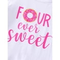 thumbnail image 5 of Inevnen Toddler Baby Girls Birthday Outfits Two Sweet Romper Shirts Doughnut Shorts/Flared Pants Set, 5 of 8