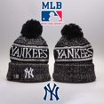 thumbnail image 3 of Mlb New York Yankees Gorro Unisex gorras de invierno sombreros mantener caliente de punto sombrero bordado Top deporte gorra, 3 of 4