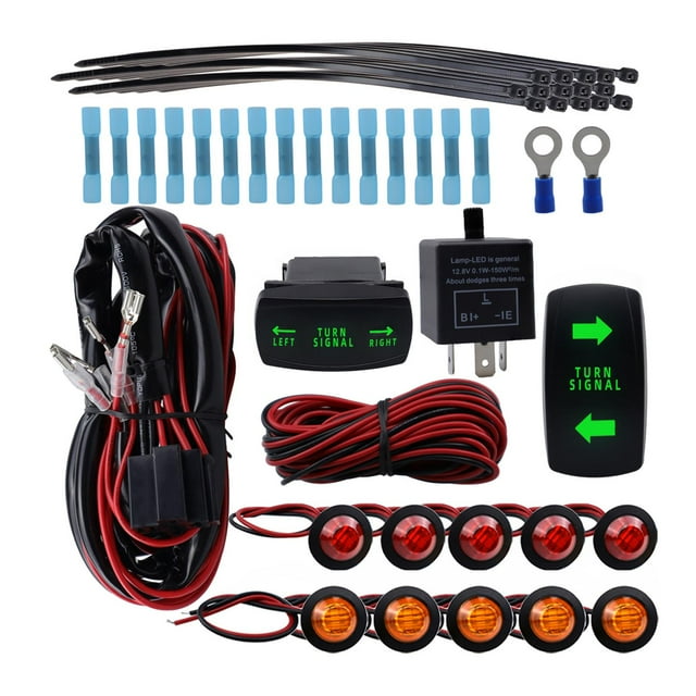 ATV UTV Señales de Street Legal Universal Fácil de Instalar Arnés de Cables de Relé Intermitente para ATV UTV Reemplazo Pieza de Reparación shamjiam Señal de giro del interruptor basculante
