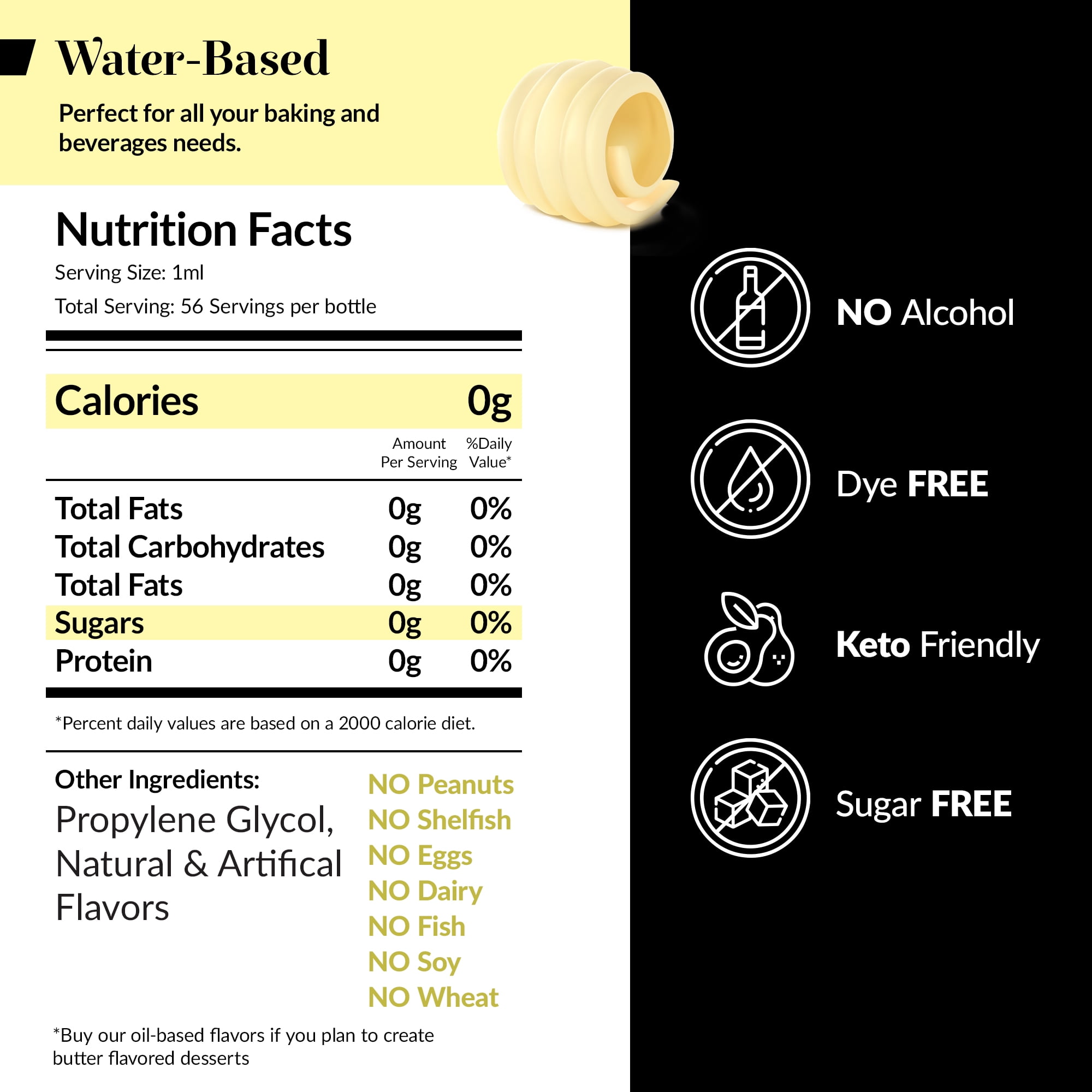 Dolce Flav - Butter Extract - Sugar & Fat-Free Water Soluble 8 oz