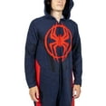 thumbnail image 4 of Spider-Man Miles Morales Men's Hooded Union Suit With Leg Hem-Medium, 4 of 8