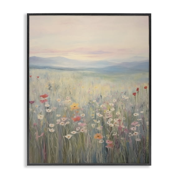 Stupell Industries Transitional Pastel Spring Floral Meadow Black Framed Giclee Art, 11 x 14, by Arlington Prints