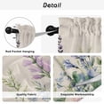 thumbnail image 5 of Purple Lavender Tier Curtains, Botanical Blossom Motif Leaves Spring Light Filtering Kitchen Curtains, 2Pcs Rod Pocket Half Window Treatments Panels for Sink Cafe Cabinet Camper 27.5x24 Inches, 5 of 9