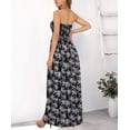 thumbnail image 2 of HAPPY BAY Women's Summer Boho A-Line Slit Maxi Beach Dress Smocked Top Evening Long Strapless Tube Dresses for Women One Size Coal, Allover Palm, 2 of 5