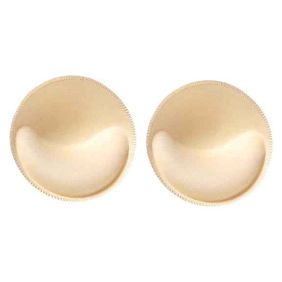 Milageto 1 Pair Bra Pads Inserts Lightweight Round Replacement Sponge Push up Cup Padding Skin color No holes