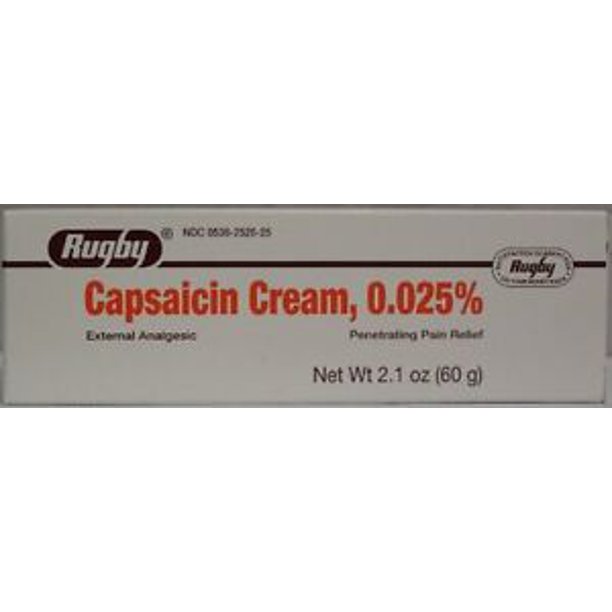 Rugby Capsaicin Cream Pain Relief 0.025 2.1 Oz