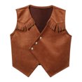 thumbnail image 5 of Doomiva Haloween Cowboy Outfit for Kids Cowboy Hat Vest and Bandanna for Carnival Party Brown B 12, 5 of 6