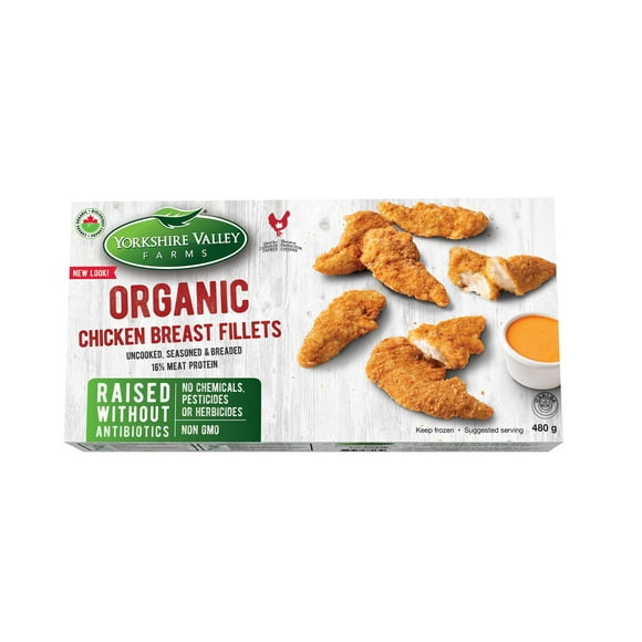 Yorkshire Valley Farms Organic Breaded Chicken Breast Fillets, Organic Breaded Chicken Fillets