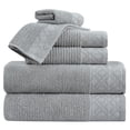 thumbnail image 1 of Market & Place Turkish Cotton Jacquard 6-Piece Bath Towel Set, Light Grey, 1 of 6