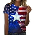 thumbnail image 3 of CFLVAEK Fourth of July Tshirts for Women Novelty American Flag Graphic Tees Casual Summer Shrot Sleeve Tshirt Loose Fit Round Neck Patriotic T Shirts XL, 3 of 5