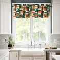 thumbnail image 3 of Mid Century Valance,Yellow Orange Grey Color Block Abstract Geometry Curtain Valance Rod Pocket, Modern Art Small Window Curtains for Kitchen Bedroom Living Room 1 Panels W54xL18in, 3 of 6