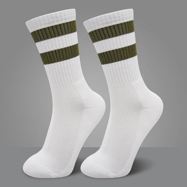 Calcetines de algodón de otoño e invierno para hombre, calcetines casuales de media caña, calcetines de moda de estilo coreano, calcetines de rayas, calcetines deportivos de felpa