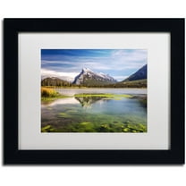 Trademark Fine Art 'Mount Rundle Banff' Canvas Art by Pierre Leclerc, White Matte, Black Frame