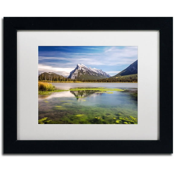 Trademark Fine Art 'Mount Rundle Banff' Canvas Art by Pierre Leclerc, White Matte, Black Frame