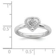 thumbnail image 5 of 925 Sterling Silver Stackable Expressions Heart Diamond Ring Size: 9; for Adults and Teens; for Women and Men, 5 of 5