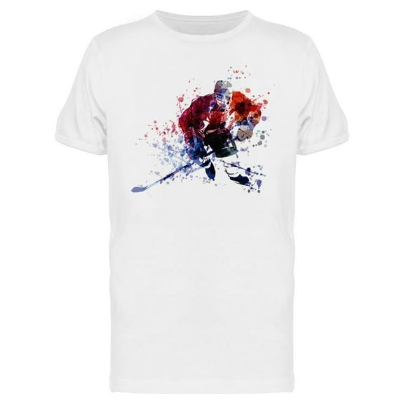 Watercolor Hockey Defender T-Shirt Men -Image by Shutterstock, Male Large