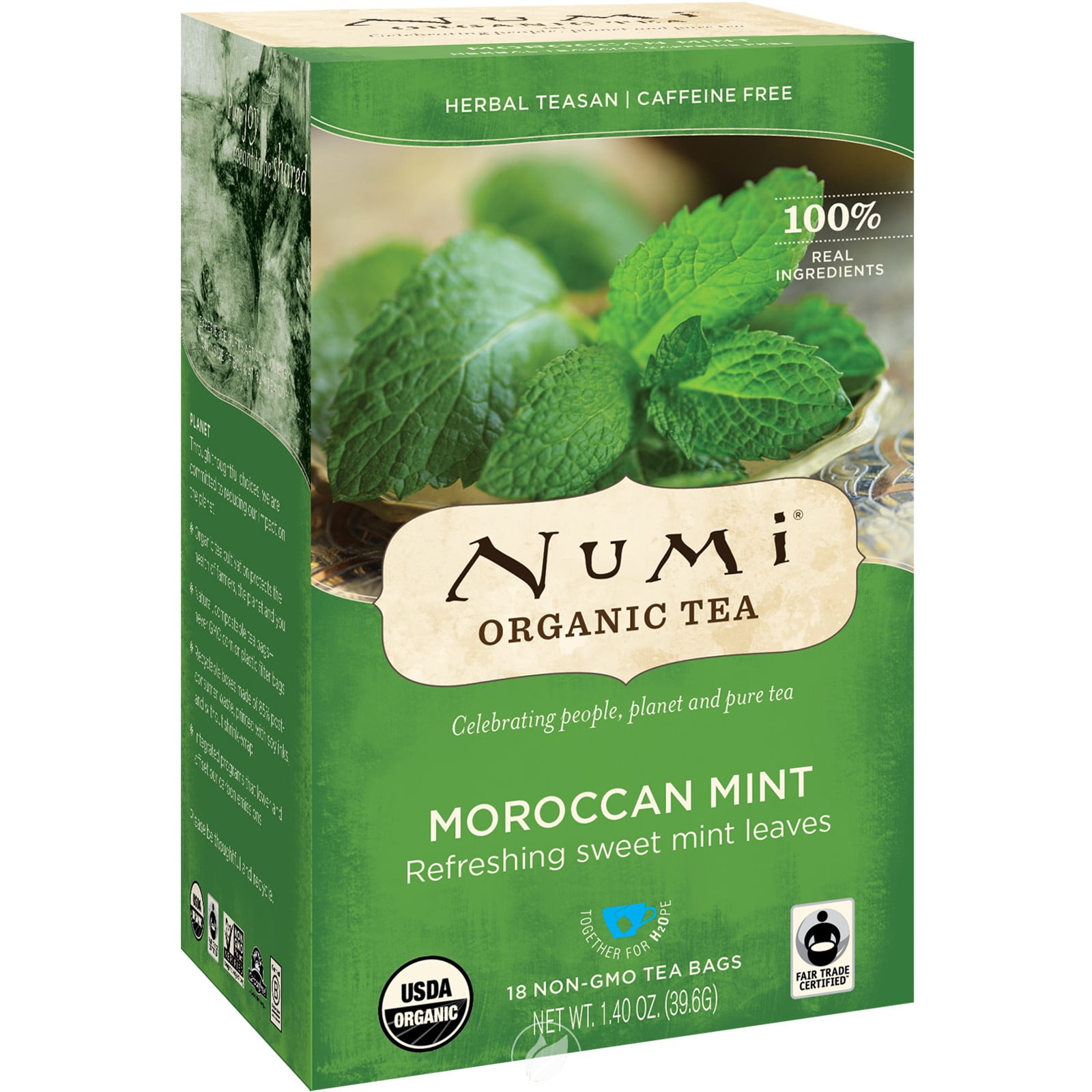 (4 Pack) Numi Teas Moraccan Mint Teasans 18 Bag