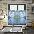 thumbnail image 4 of Yayeee Kitchen Curtains Tier Pair Light Filtering 27"x36" Rod Pocket Short Cafe Window Panel, Blue Sky and River, 4 of 7