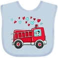 thumbnail image 3 of Inktastic Valentine Fire Truck with Cute Dalmatian and Hearts Boys or Girls Baby Bib, 3 of 4