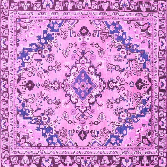 Ahgly Company Indoor Square Abstract Purple Modern Area Rugs, 4' Square