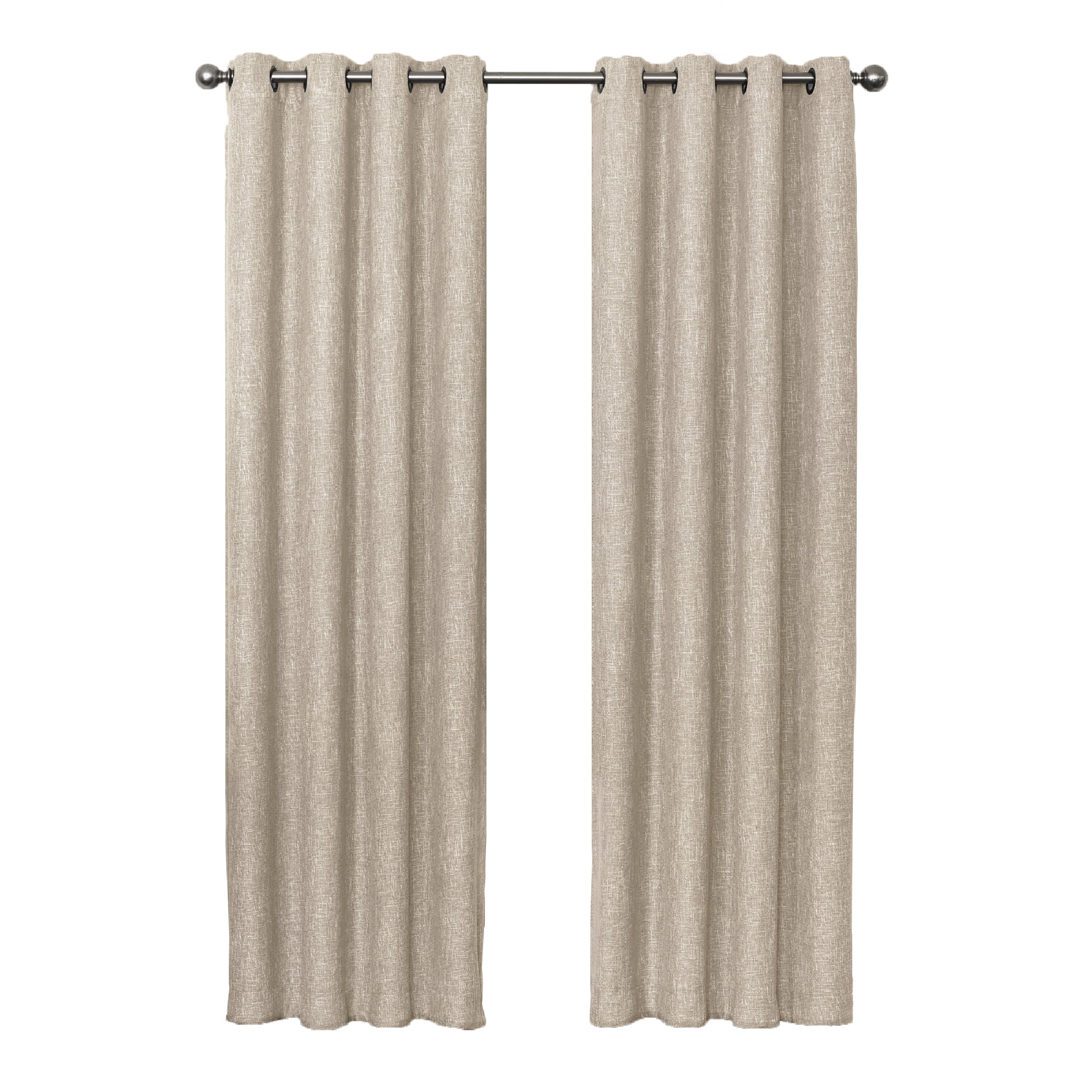 Quinn Blackout Single Curtain Lined Grommet Panel, 50" x 108", Linen