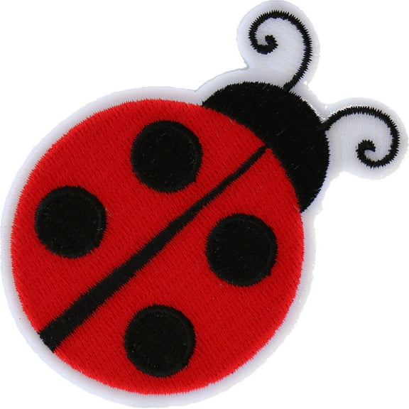Lady Bug Iron On Patch - 3x2.3 inch. Embroidered Iron on Patch