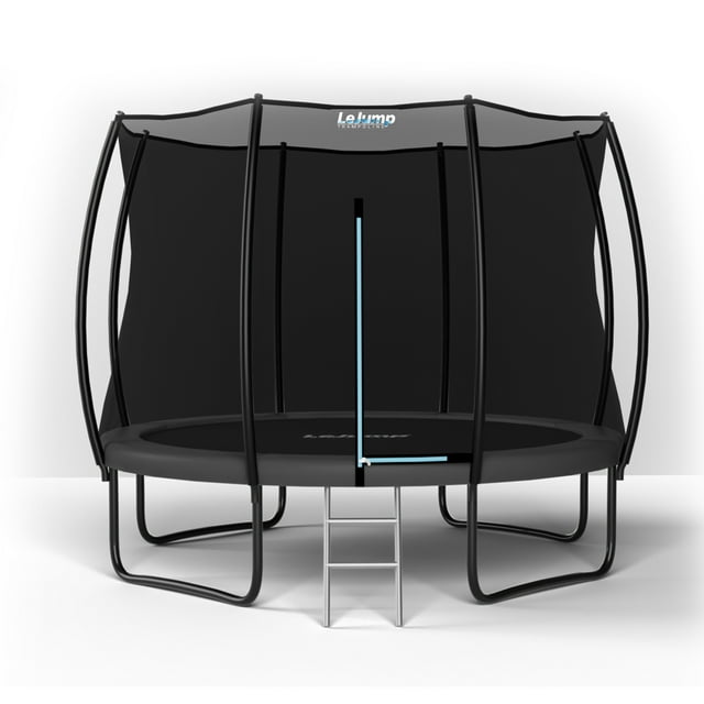 LeJump Flora Trampoline Récréatif Grand de 10 Pieds Sans Ressort avec Filet d'Enceinte et Échelle