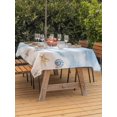 thumbnail image 3 of Outdoor Tablecloth with Umbrella Hole for Patio/Picnic/Party/Camping, Blue Summer Beach Waterproof Table Cloth Rectangle Table Cover Washable, Coastal Waves Ocean Starfish Conch (60"x 120"), 3 of 8