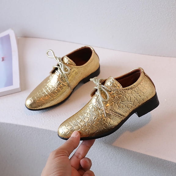 MJTBGFSWG Boys On On Sneakers Boys Leather Shoes New Pattern Fashion Solid Color Lace Up Low Heel Comfortable Performance Shoes