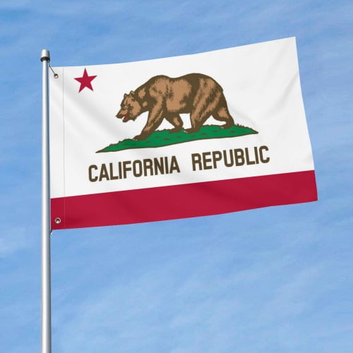 California Republic State Flag California State Flags Double Sided 3x5 Ft Outside Cali Bear Flags CA Flag Polyester Fabric with 2 Brass Grommets for Indoor Outdoor Decor