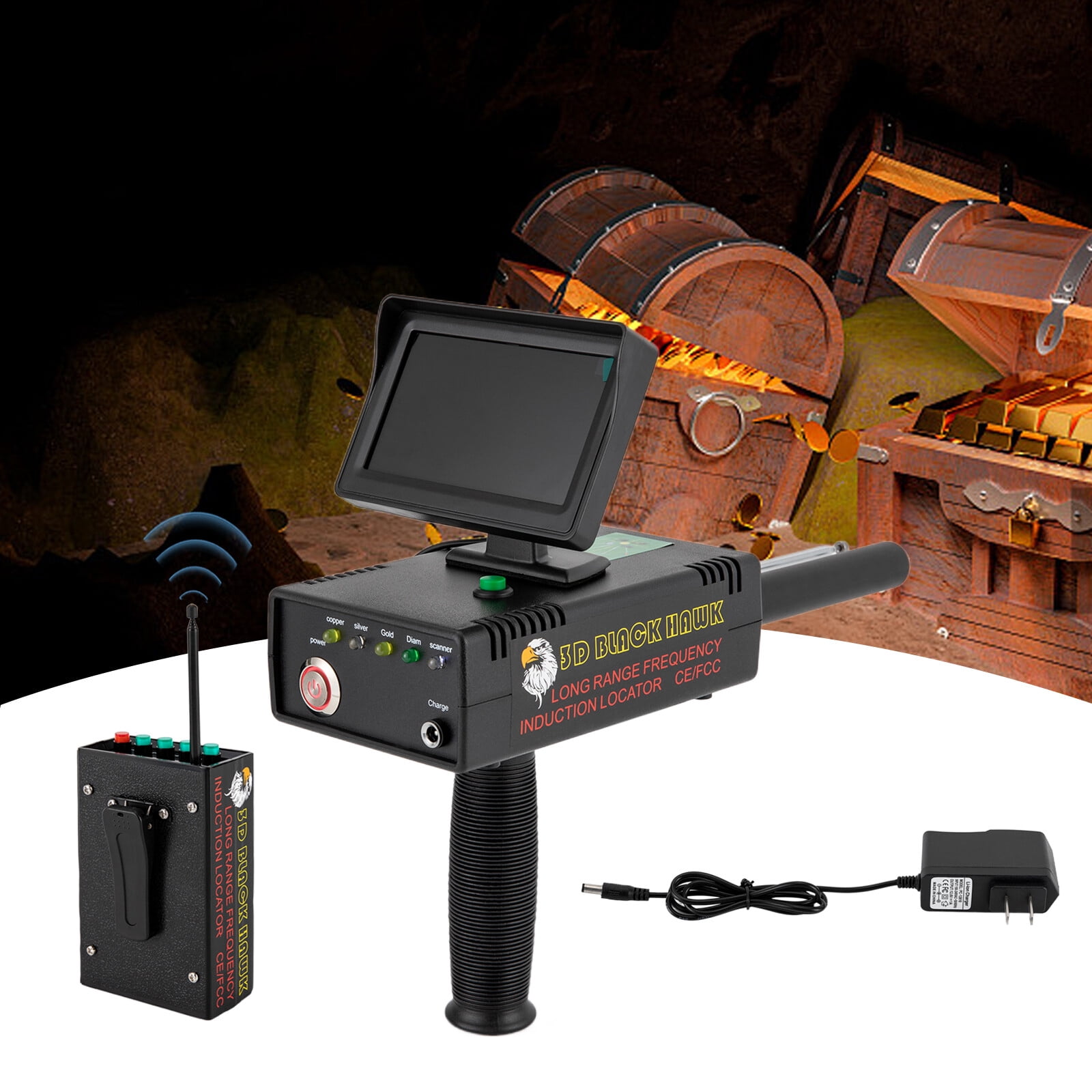 ToppiJoy Professional Metal Detector for Adults, Metal Scanner with 3D LED Definition Screen, Metal Finder for Gold Silver Diamond Copper Mineral Prospecting (2000mAh)