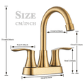 thumbnail image 4 of Bathroom Sink Faucet 3Hole 2Handle 4in Centerset Vanity Mixer with Pop Up Drain, 4 of 13