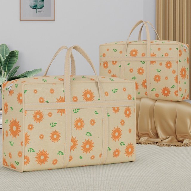 Uuiauoio Heavy Duty Storage Bag with Reinforced Handles, Clothing Quilt Organizer for Moving and Travel, Thickened Double Zipper Design Saves Space,Packing Solution