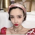 thumbnail image 3 of Hair Hoop Fashion Pearl Rhinestone Decor Braided Hair Hoop Band Headwear Hoop, 3 of 9