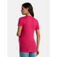 thumbnail image 3 of Time and Tru Women's Maternity Non Shirred Tee with Short Sleeves, Sizes S-XXL, 3 of 5