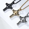 thumbnail image 3 of Celtic Cross Necklace for Men Viking Irish Knot Serenity Prayer Pendant Crucifix Mens Jewelry with Stainless Steel Box Chain, 3 of 5