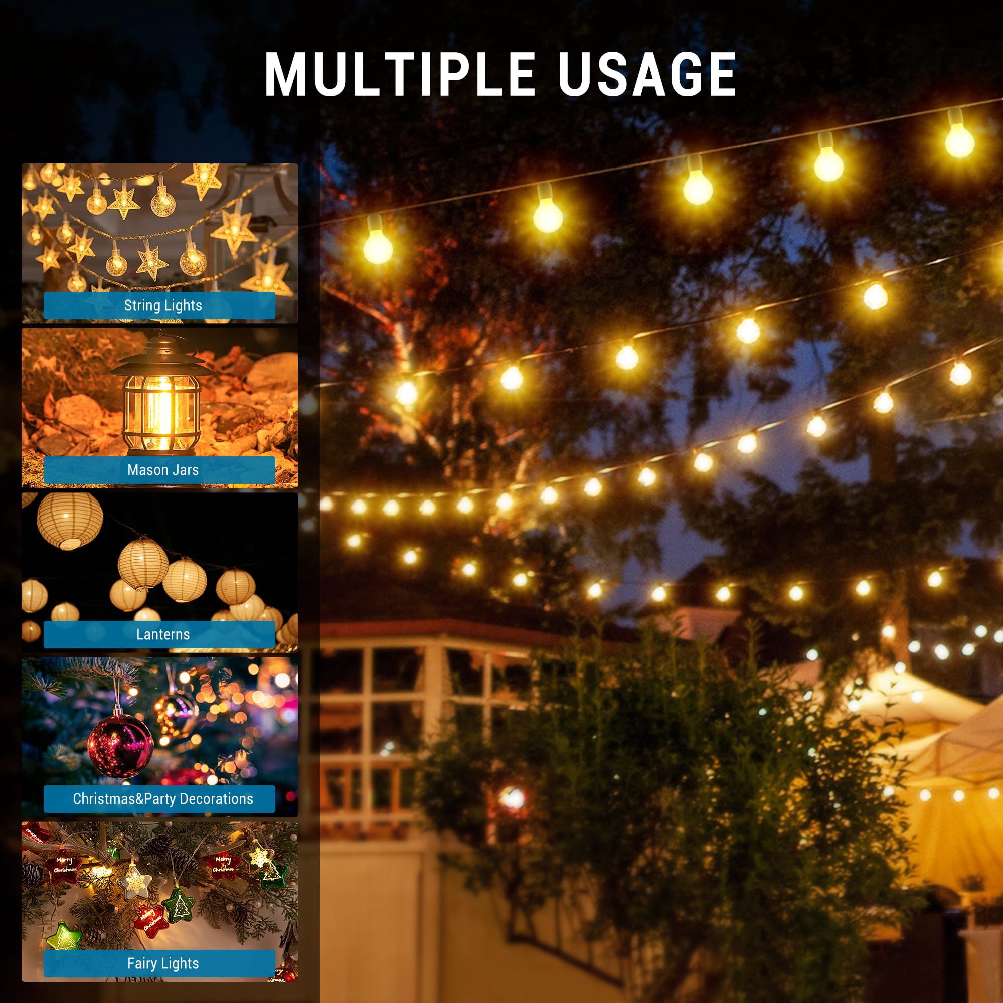 4/8Pack 10Ft Metal String Light Poles with Fork,Outdoor Post Lights,Pole for Hanging Christmas Lights Garden, Patio, Wedding, Backyard, Deck, Party