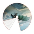 thumbnail image 3 of Salouo Cloud Sky Green Dragon Christmas Tree Skirt 36" Farmhouse Christmas Decorations Snowman Xmas Tree Skirt Tree Mat for Holiday Party Decor, 3 of 8