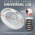 thumbnail image 6 of Sterline Universal Lids Set with Tempered Glass Top - Fits 5-12 Inch Pots, Pan, and Skillets - Set of 2, Large and Small, Stainless Steel Replacement Pot Lid for Kitchen Organizing, Space Saving, 6 of 6