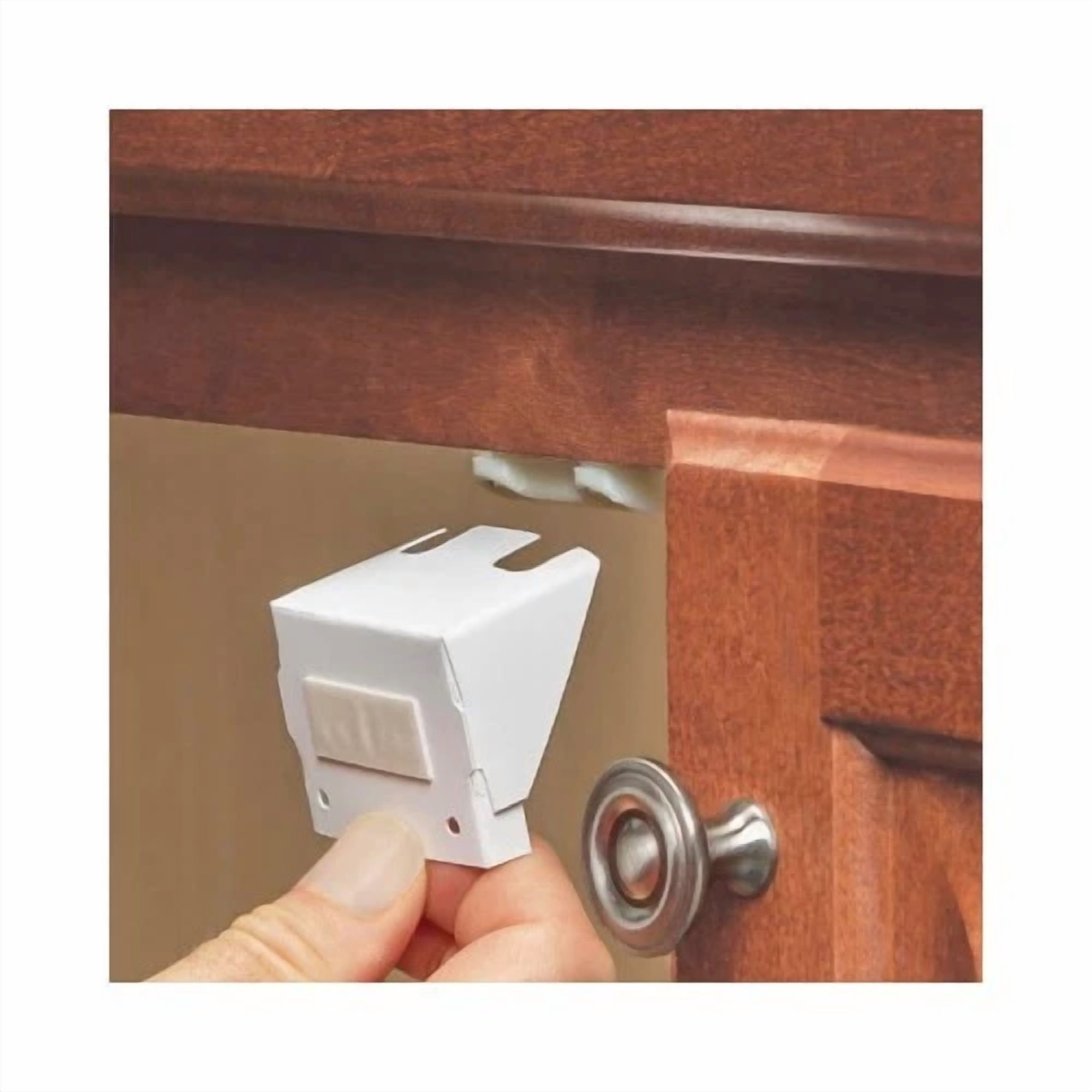 PURELY- Safety 1?? Spring-Loaded Cabinet & Drawer Latches (3Pk) White Home & Garden