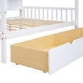 thumbnail image 7 of Full Size House Bed with 2 Drawers, Wood House Shaped Platform Bed Frame with Storage Shelf and Roof, Low Daybed Frame with Slats Support for Teens Boys Girls, No Box Spring Needed, White, 7 of 7