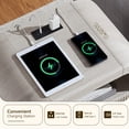 thumbnail image 3 of Keywhat Modern Fluted Nightstand set of 2, 24" End Table with Charging Station, 2 Drawers and Metal Handles for Bedroom/Living Room, Alder White, 3 of 6