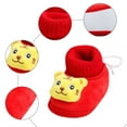 thumbnail image 4 of Dakaela Baby Booties Newborn Boys Girls Non Slip Fleece Boots Slipper Socks Infant First Walker Winter Crib Shoes Red Size 3.5, 4 of 6
