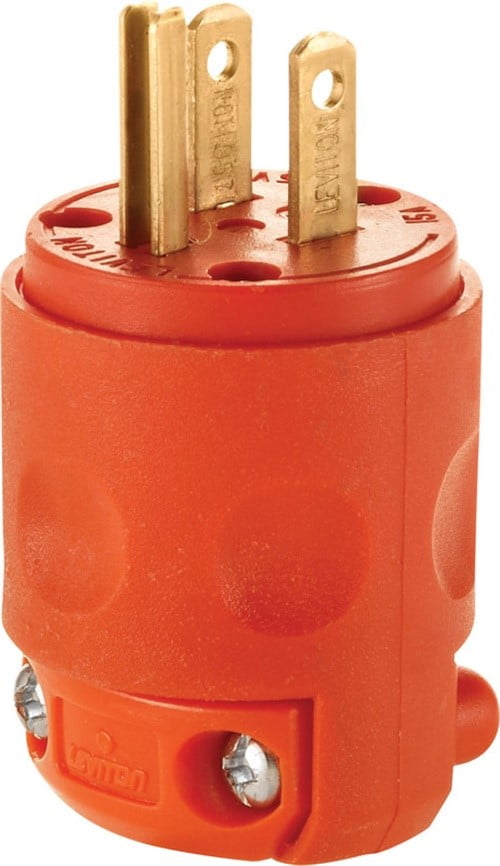 Leviton 515PV-0OR 15A 125V 3-Wire Residential Grade Straight Blade Connector