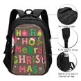 thumbnail image 3 of Balery Ho Ho Ho Merry Christmas Mochila con carga USB para hombre y mujer - Mochila impermeable y antirrobo para portátil con puerto USB para viajes, trabajo, estudios y universidad, 3 of 7