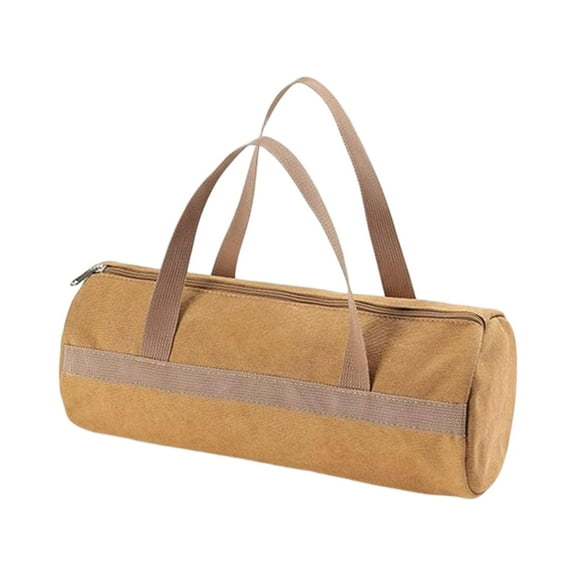 Outdoor Camping Accessories Storage Bag, Cylindrical Design For Tent Stakes And Wind Ropes, 42*13*15Cm Large Capacity Thickened Washed Canvas Sturdy Durable Camping Tool