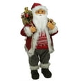 thumbnail image 3 of Northlight 24" Red and Gray Standing Santa Claus with Snow Sled Christmas Figurine, 3 of 3